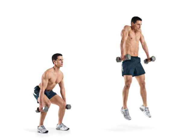 Dumbbell Jump Shrug